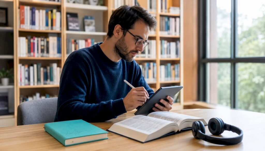 Un professionnel qui suit une formation en ligne pour se spécialiser en thérapie.
