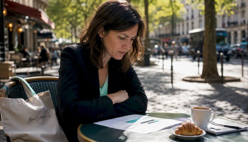 Une femme déterminée, élaborant une stratégie pour se protéger d’un manipulateur narcissique.