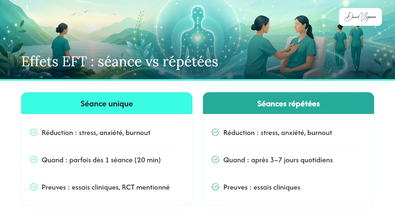 Comparatif de l’impact de l’EFT sur la diminution du stress, de l’anxiété et du risque d’épuisement professionnel