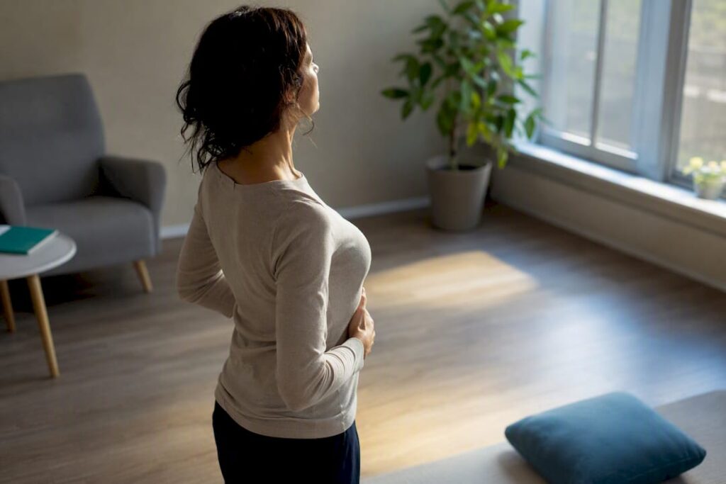 Pratiquant la respiration en sophrologie