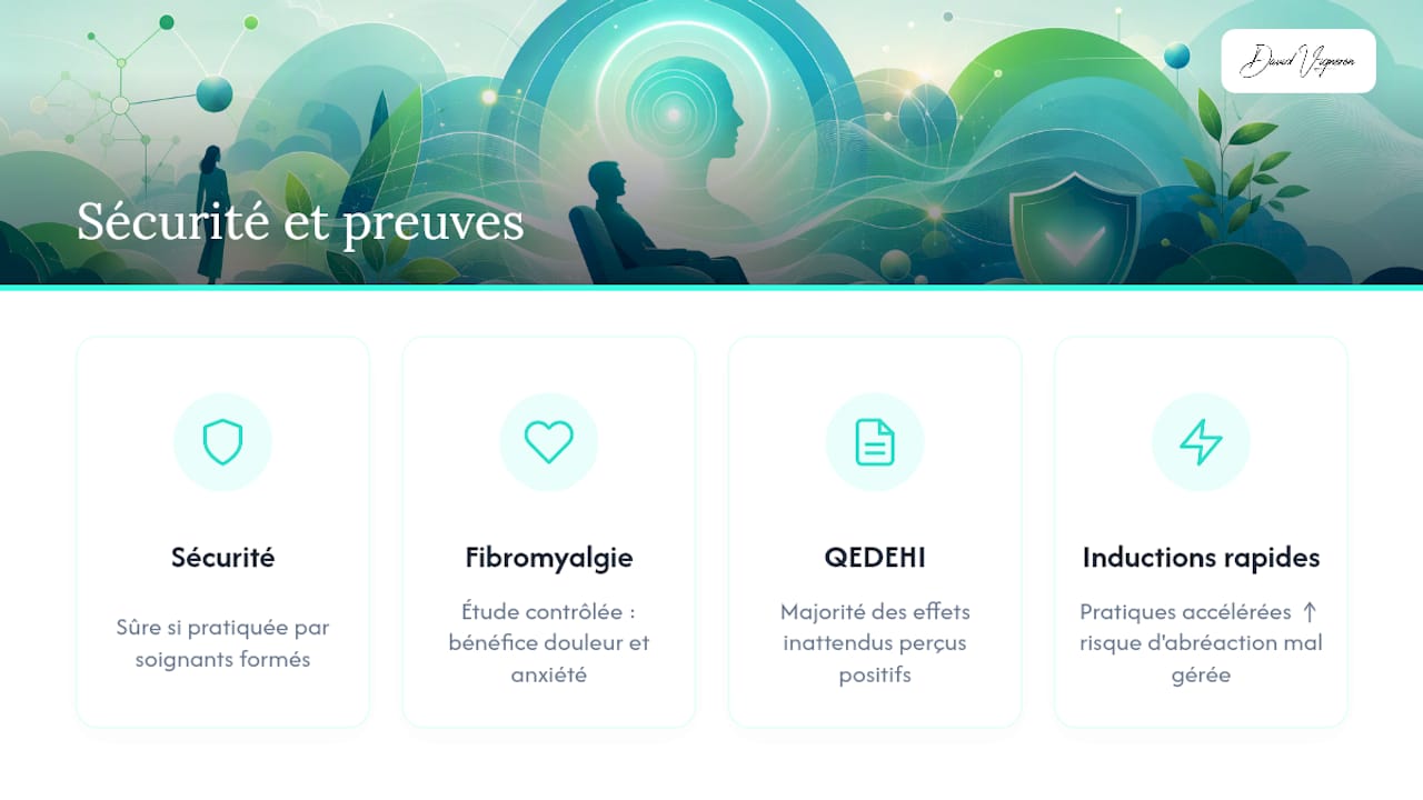 Ce que disent les études sur la sécurité de l'hypnose — overview diagram