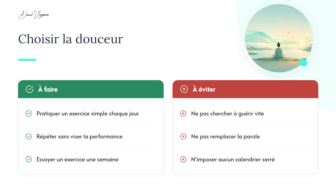 Perspective : choisir la douceur plutôt que l'urgence — overview diagram