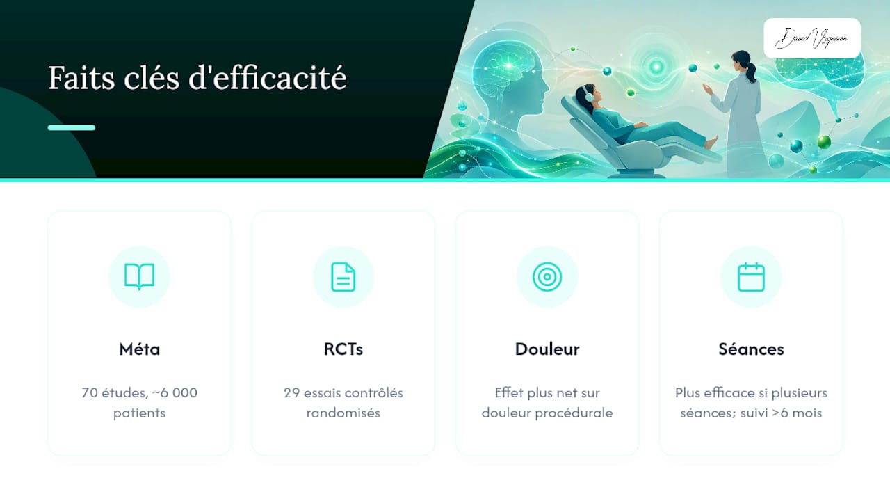 Données cliniques sur l'efficacité de l'hypnoanalgésie