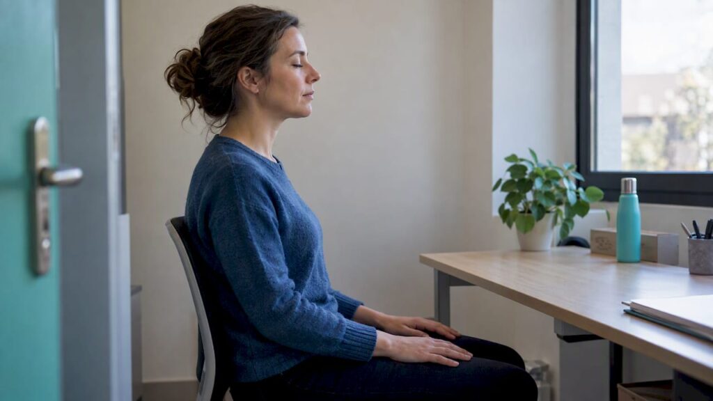 Employée utilisant l’auto-hypnose au travail