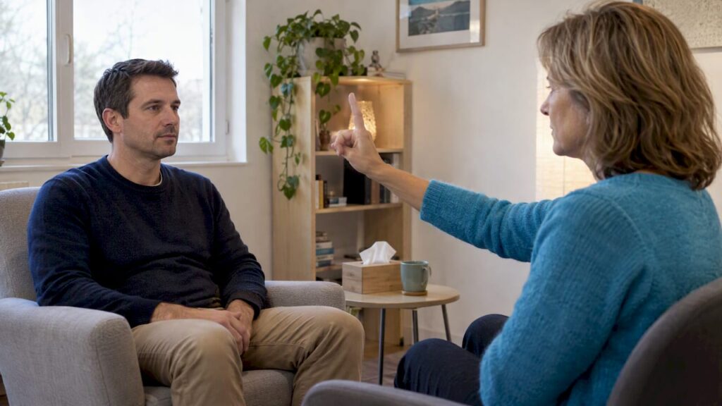 Séance EMDR avec suivi des mouvements oculaires